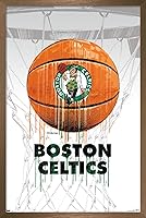 Vista 16 de Trends International NBA Boston Celtics - Póster de pared Drip Ball 20, 14.725 x 22.375 pulgadas, versión enmarcada de madera de granero