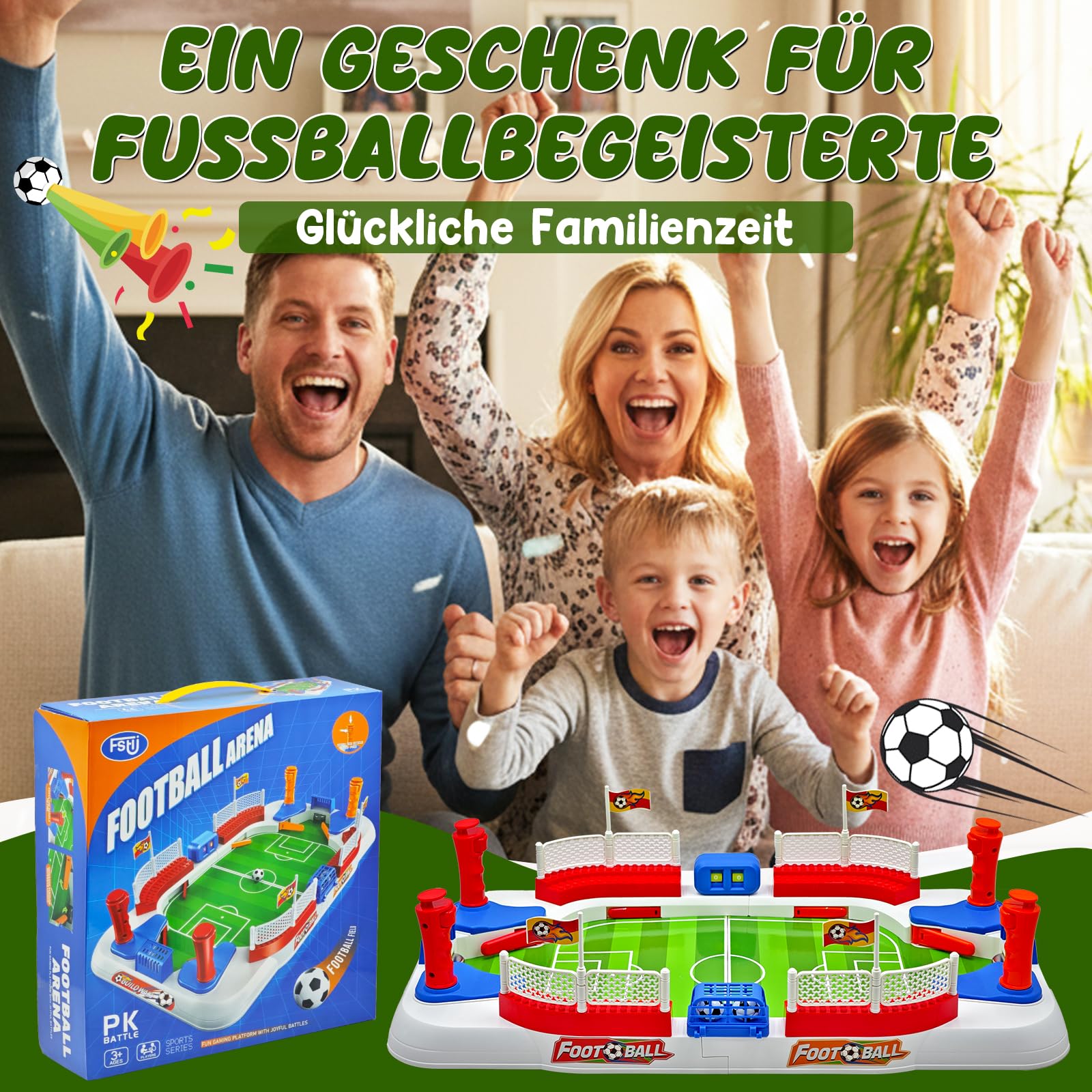 Mini Tischkicker Set, Tischfussball Kinder Brettspiel, Mit 6 Fußball Und Aufbewahrungstasche Handpunktezähler Aufkleber, Interaktives Fussballspiel Zur Geeignet Für Jungen 5-12 Jahre