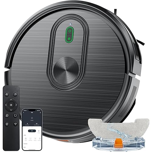 XIEBro Robot Vacuum and Mop Combo, 2 in 1 Robotic Vacuums Cleaner with 3200Pa Max Suction, App/Wi-Fi/Voice, Robot Vacuum with Schedule, Self-Charging, Slim, for Pet Hair, Hard Floor, Carpet