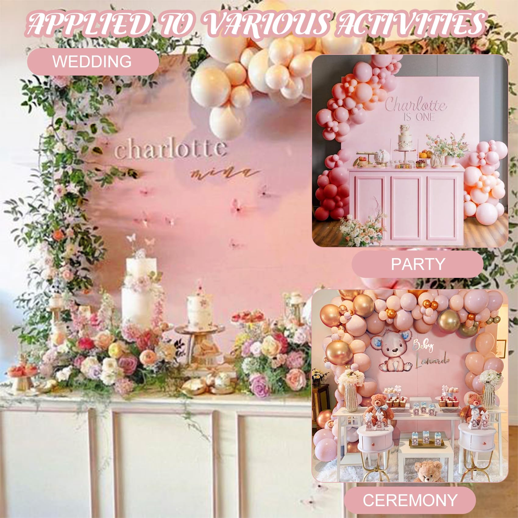 2 pezzi per arco nuziale, supporto per fondale, arco per palloncini, per cerimonia, festa di compleanno, baby shower, supporto per sfondo per arco nuziale con luna in metallo