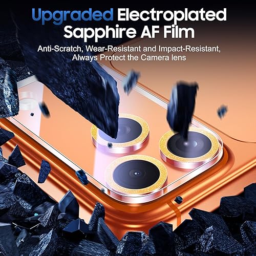 Miniatura 534 de UniqueMe [Paquete de 3 protectores de lente de cámara compatibles con iPhone 14 Pro Max/iPhone 14 Pro, vidrio templado, [compatible con fundas]