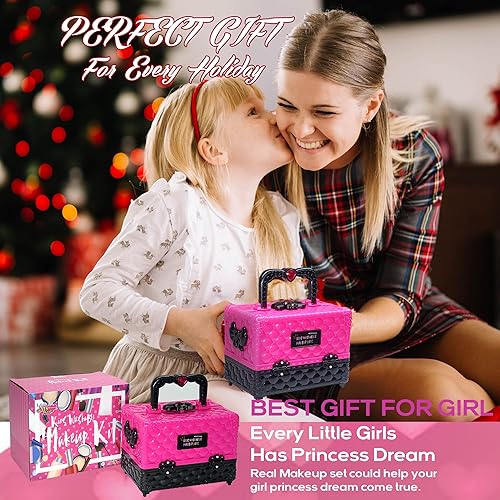 Miniatura 28 de Kit de maquillaje infantil para niñas, 59 piezas de maquillaje real y seguro para niñas pequeñas, maquillaje lavable para niñas pequeñas, kit