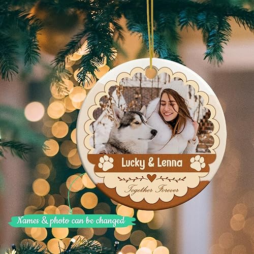 Vista 57 de Adorno de Navidad con foto personalizada de mi segunda Navidad 2025, adorno personalizado de cerámica para bebé, adorno colgante para árbol