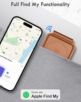 lulaven for Magsafe Wallet with Full Find My Functionality, Strong Magnetic Wallet for iPhone 16/15/14/13/12 Series, Thinnest Card Holder with Adjustable Stand, 6 Cards Holder, Brown