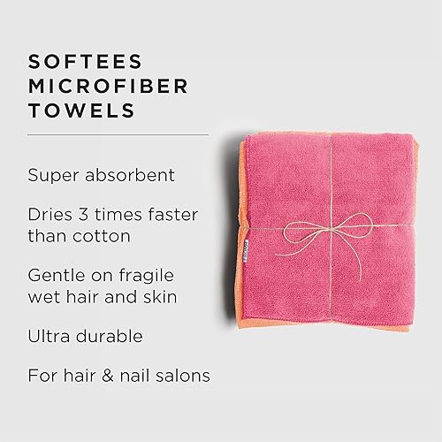 Miniatura 2 de Fromm Softees Toallas de microfibra para peluquerías, peluqueros, spa, gimnasio en rosa intensonaranja, 16 x 29 pulgadas, 10 toallas perfectas para