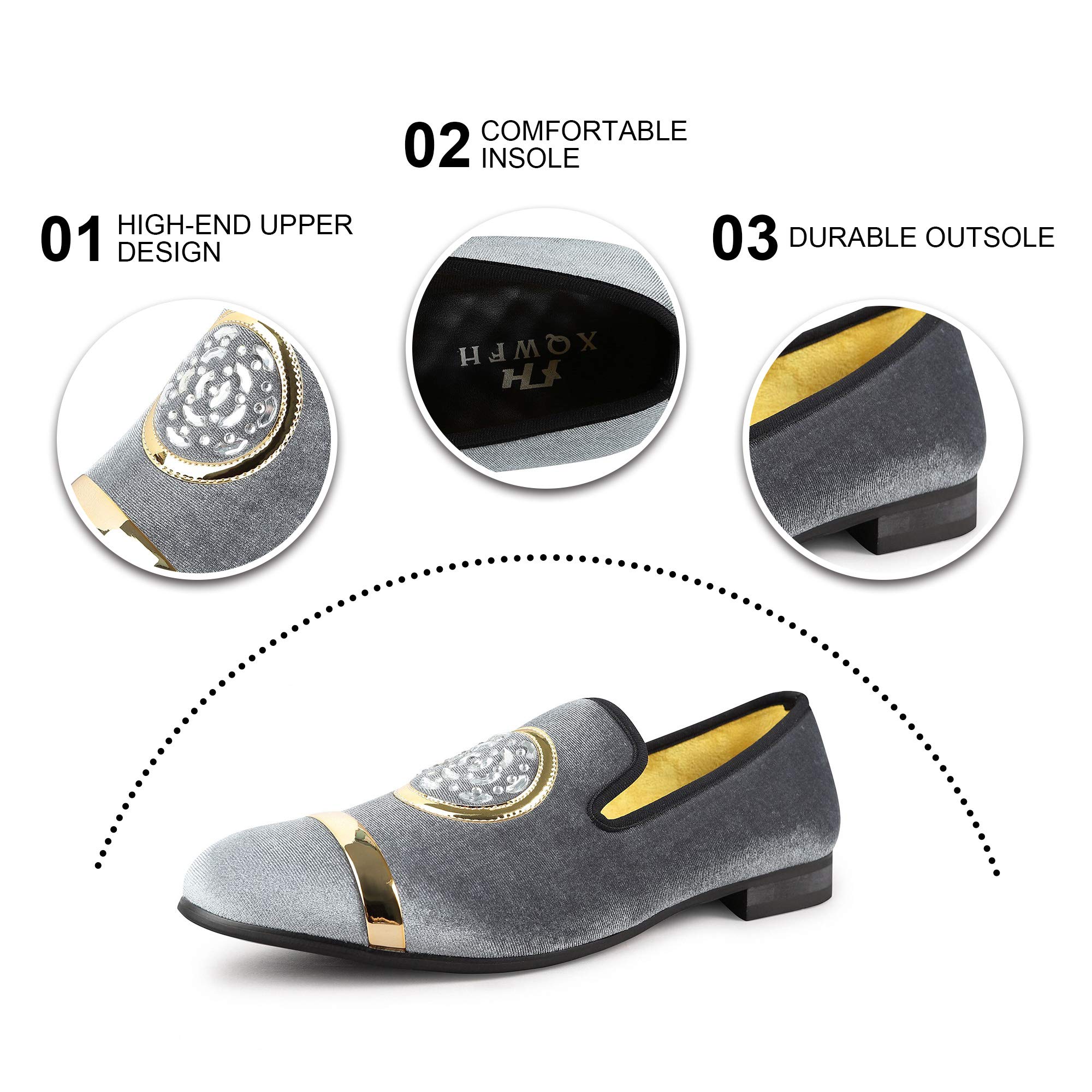 Herren-Samt-Slipper mit goldfarbener Kette, Schlupfschuhe, rauchende Hausschuhe, Penny-Schuhe für Herren