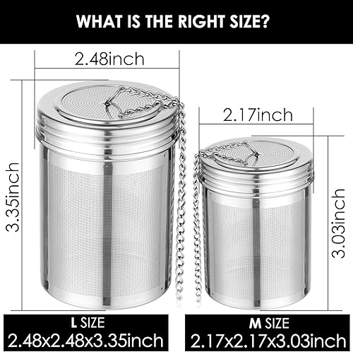 Miniatura 5 de TEEMADE Filtro de té grande e infusor de cocina infusor de té de malla extrafina con conexión roscada de acero inoxidable 304 con gancho de cadena