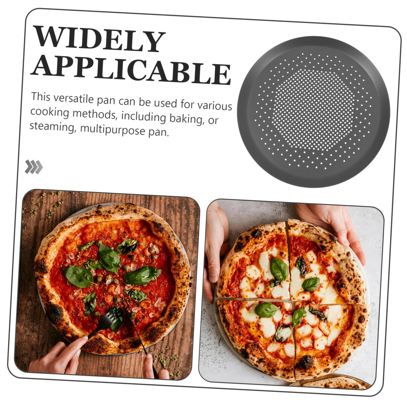 Teglia Pizza Rotonda in Lega di Alluminio con Perforati Antiaderente Resistente e Facile da Pulire per Cottura Uniforme di Pizza e Dolci