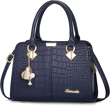 Handbags for Women Elegant Pendant Ladies Shoulder Bags Top Handle Crossbody Bag PU Leather for Shopping Work Dating Blue A