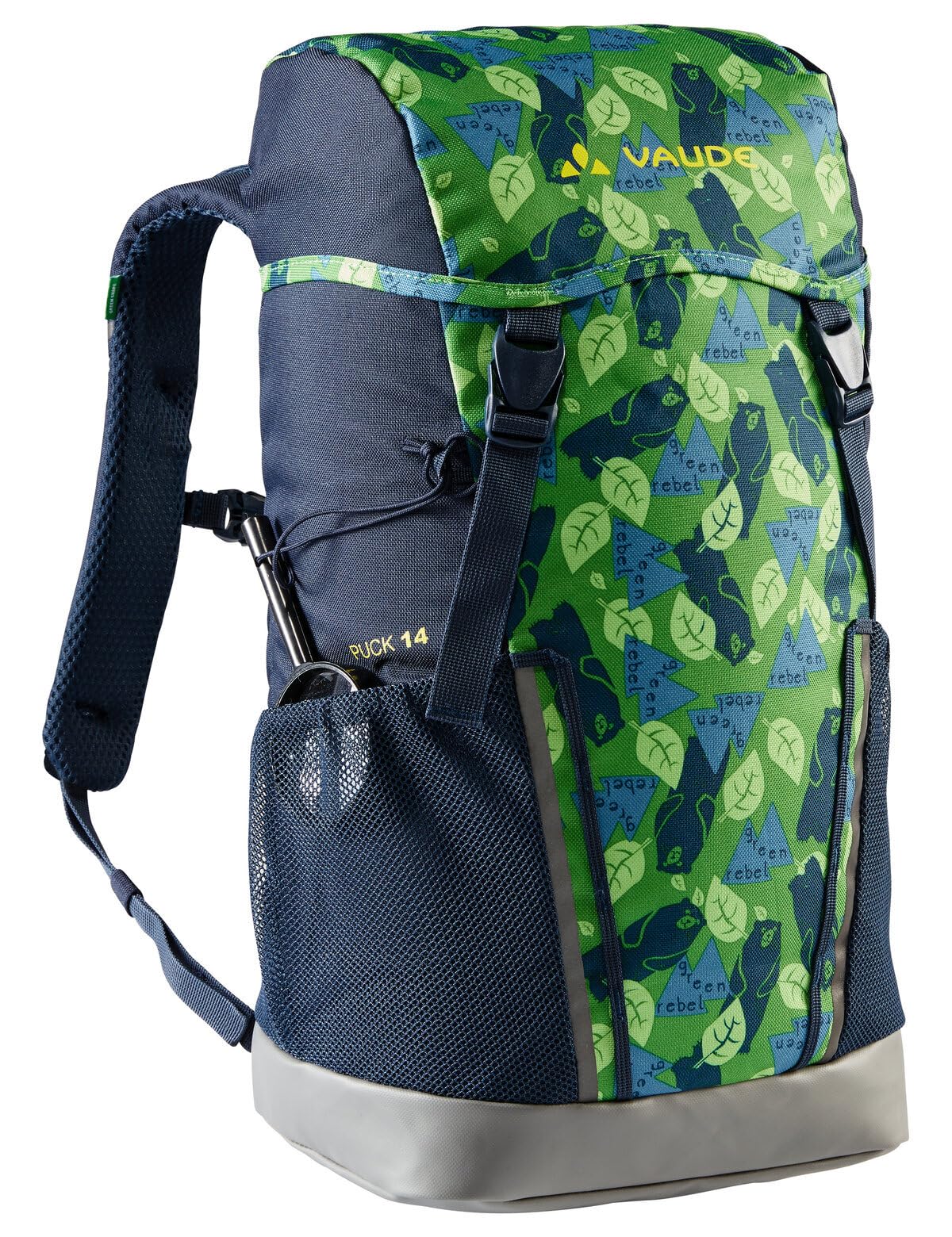 VAUDE Kinderrucksack Mädchen Puck 10L Wanderrucksack mit Regenhülle parrot green/eclipse