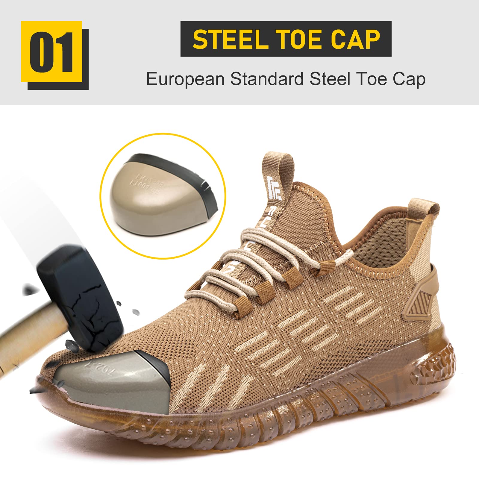 Snapklik.com : Steel Toe Shoes For Men Women Lightweight Cushion ...