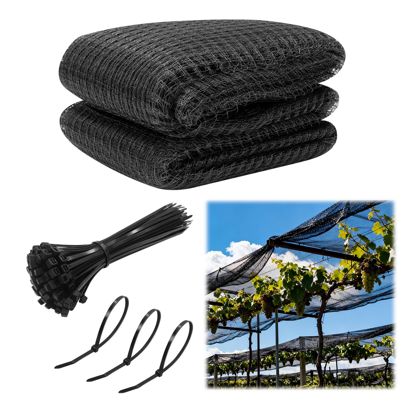 Filet poule et filet anti oiseaux en grillage plastique pour poulailler et jardin