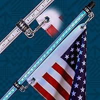 Vista 3 de True Mods - 2 piezas de látigo LED RGB de 5 pies para UTV ATV [control remoto inalámbrico RF] bandera de Estados Unidos, impermeable, látigo LED