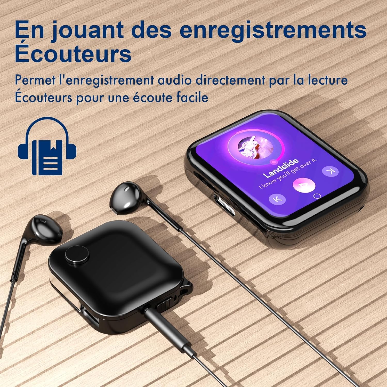 Enregistreur Vocal numérique de 128 Go - Enregistreur Audio Portable avec Effacement du Bruit, Activation vocale, Enregistrement Ultra Net, Lecture intégrée et Rechargeable Via USB, idéal