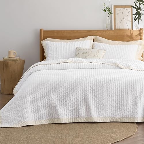 Miniatura 8 de Bedsure Colcha azul marino tamaño King juego de ropa de cama ligero y suave para todas las estaciones, juego de edredón con patrón de pana, 3