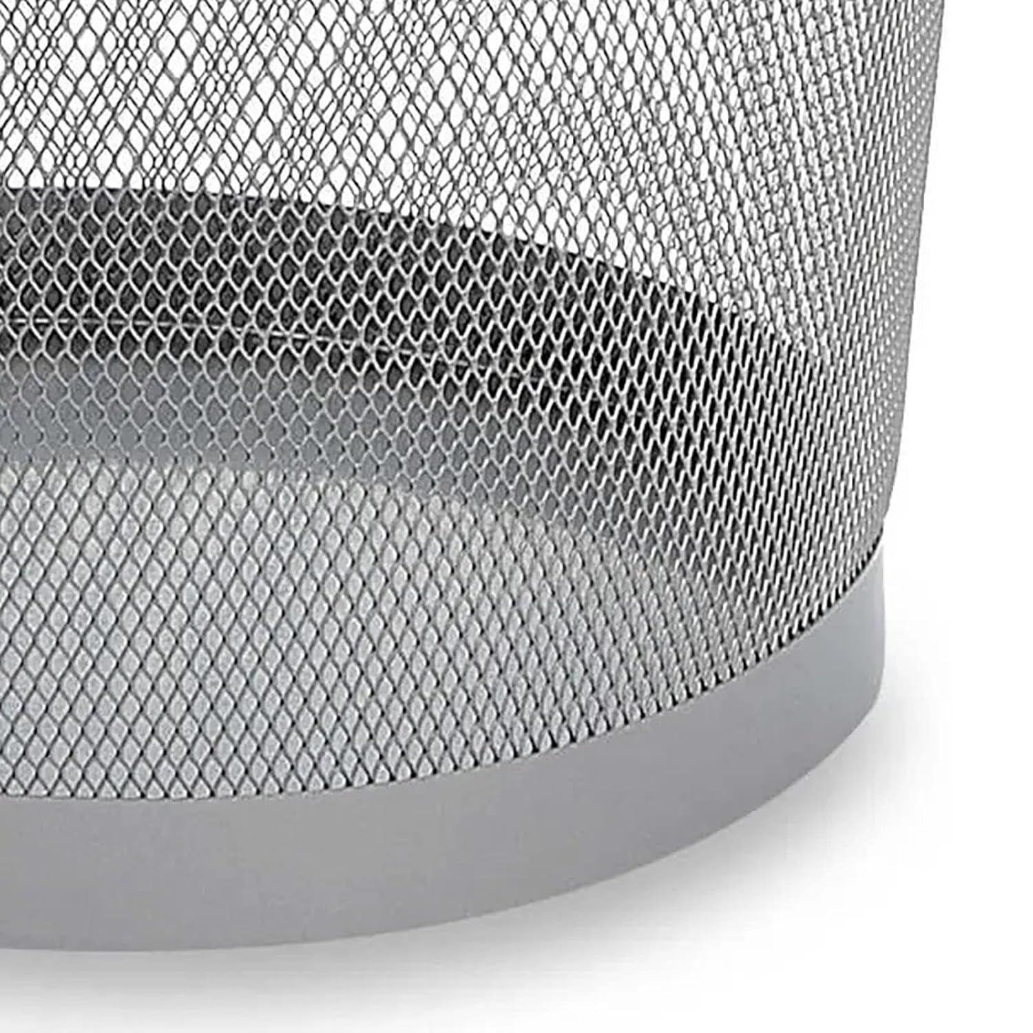 Detectalia Metal Mesh Wastebasket 13L Silver, Round, Open-Top, Stackable, Moisture Resistant, Ideal for Kitchen, Bathroom, Office, Bedroom