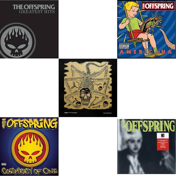 Greatest Hits & Conspiracy Of One & Ixnay On The Hombre Chaqueta de Cuero Sintético Dorado Opaco Americana & Offspring de Offspring | 29 jul 2022