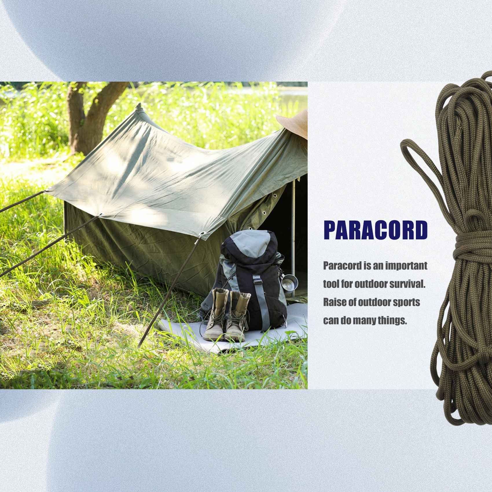 Paracord Militare 15M Corda Resistente Sopravvivenza Verde