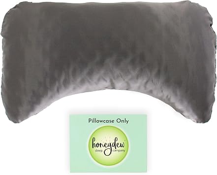 Honeydew Organic Silk Side Pillow Curved Pillowcase - The Ultimate Luxury Pillowcase to Reduce Wrinkles and Improve Skin and Hair Health - King Size Lunar Eclipse Charcoal