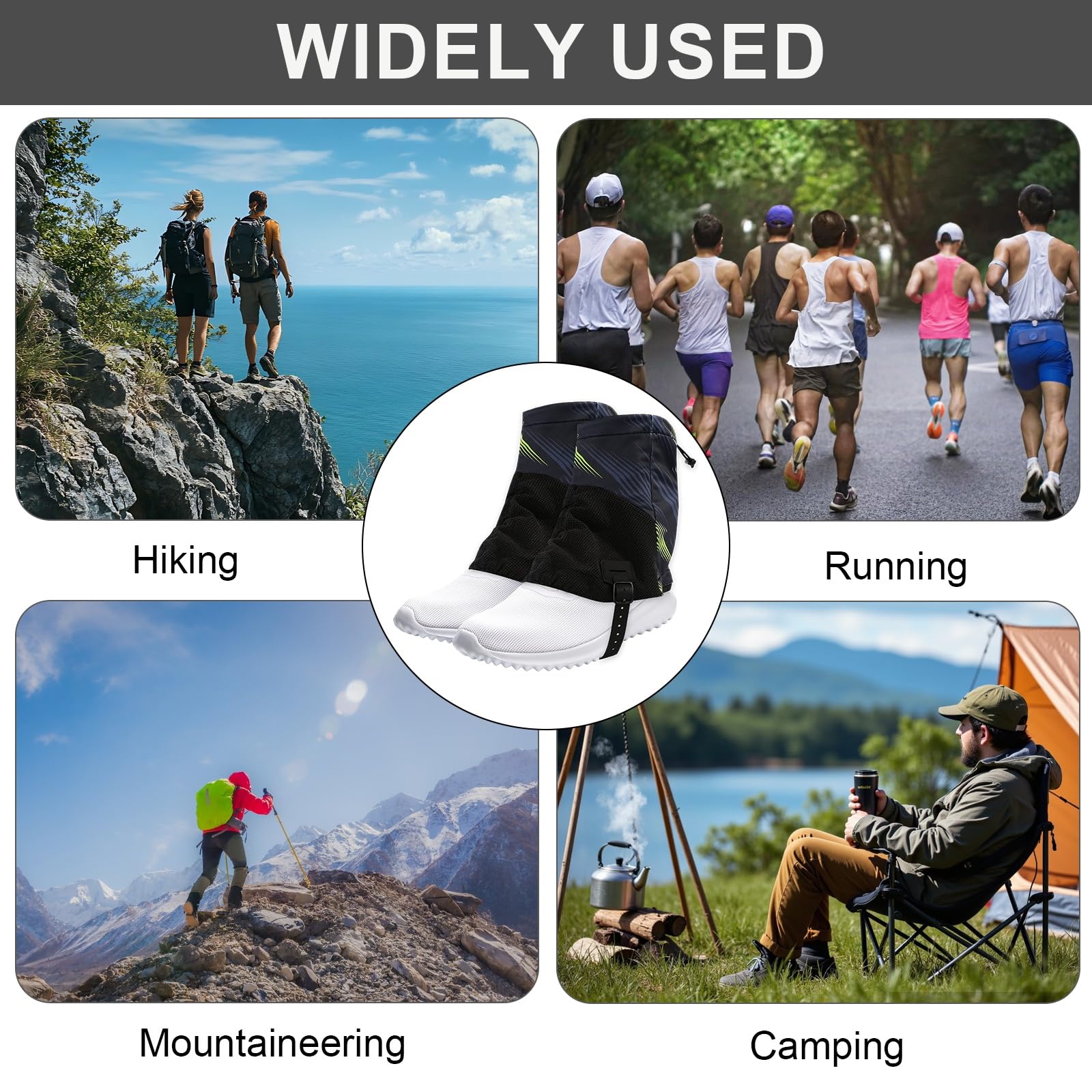GOSHIES Unisex Getry Trail Gaiters Do Outdoor Getry do Wędrówek Para Lekkie Getry Trail Low Gaiters do Outdoor, Wędrówek, Kempingu, Wspinaczki