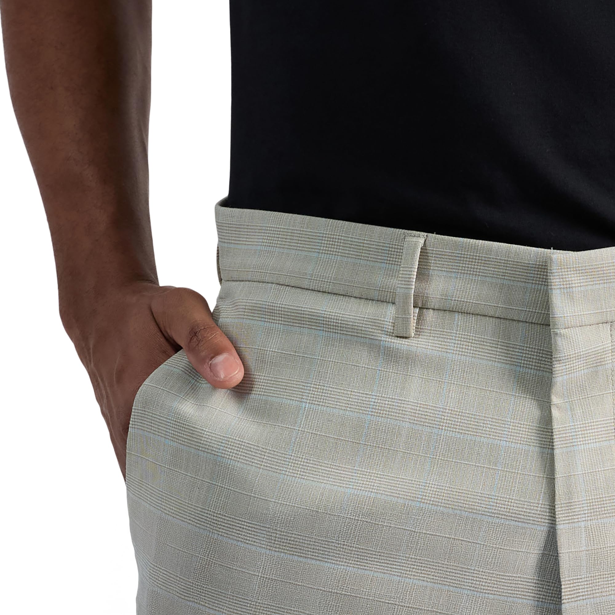 Kenneth Cole Reaction Slim Fit Plaid Patterned Dress Pant - Pantalones de Vestir Hombre