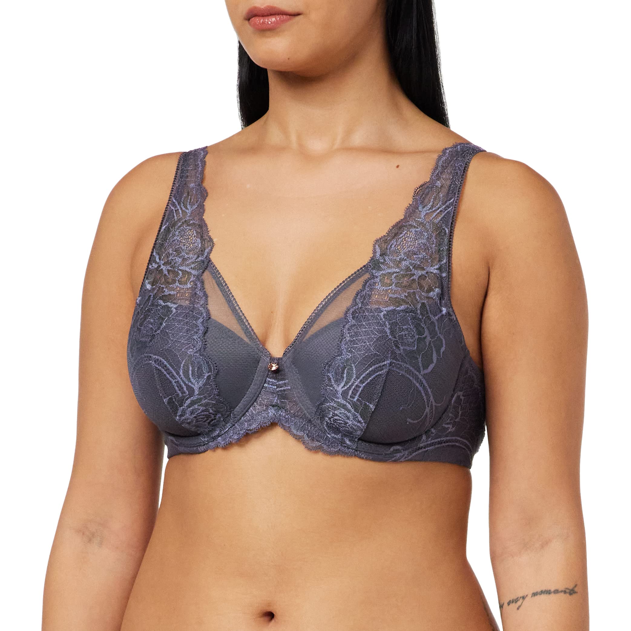 Triumph Wild Peony Floral WP Womens Bra Pebble Grey 36F
