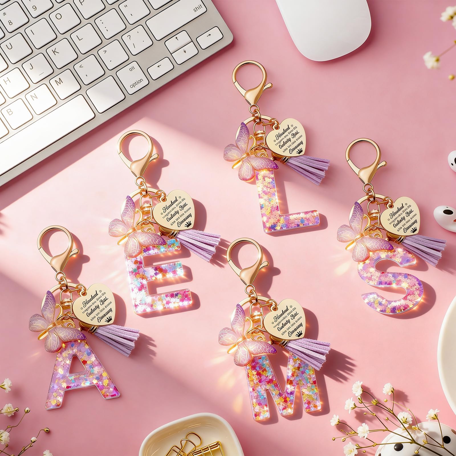 TUZELIYA C Letras Vaso de Vidrio con Tapa y Pajita Regalos Personalizados para Mujeres para Cumpleaños, Navidad, Día de San Valentín