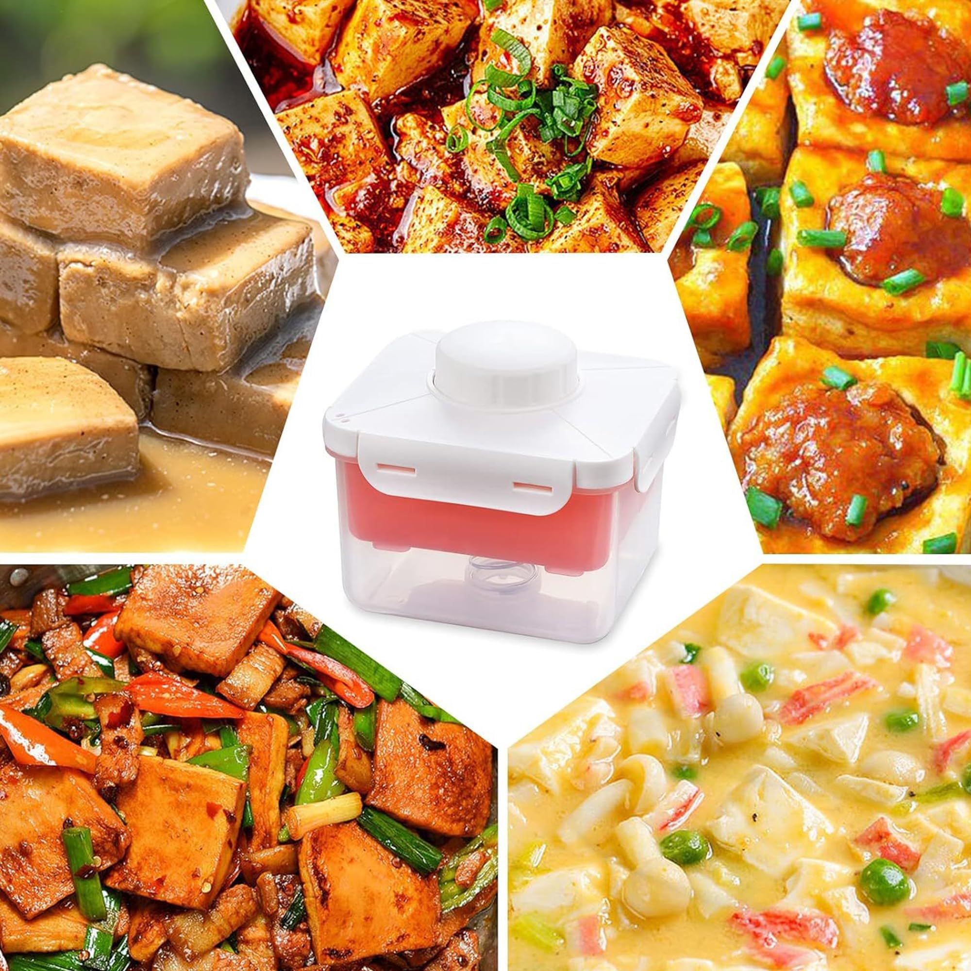 Pressa Tofu, Scolapressa Tofu Fatta In Casa, Pressa Tofu Originale, Può Essere Lavata In Lavastoviglie Per Migliorare La Qualità Del Piatto, Adatta a Tutti i Tipi Di e Formaggio (Rosso)