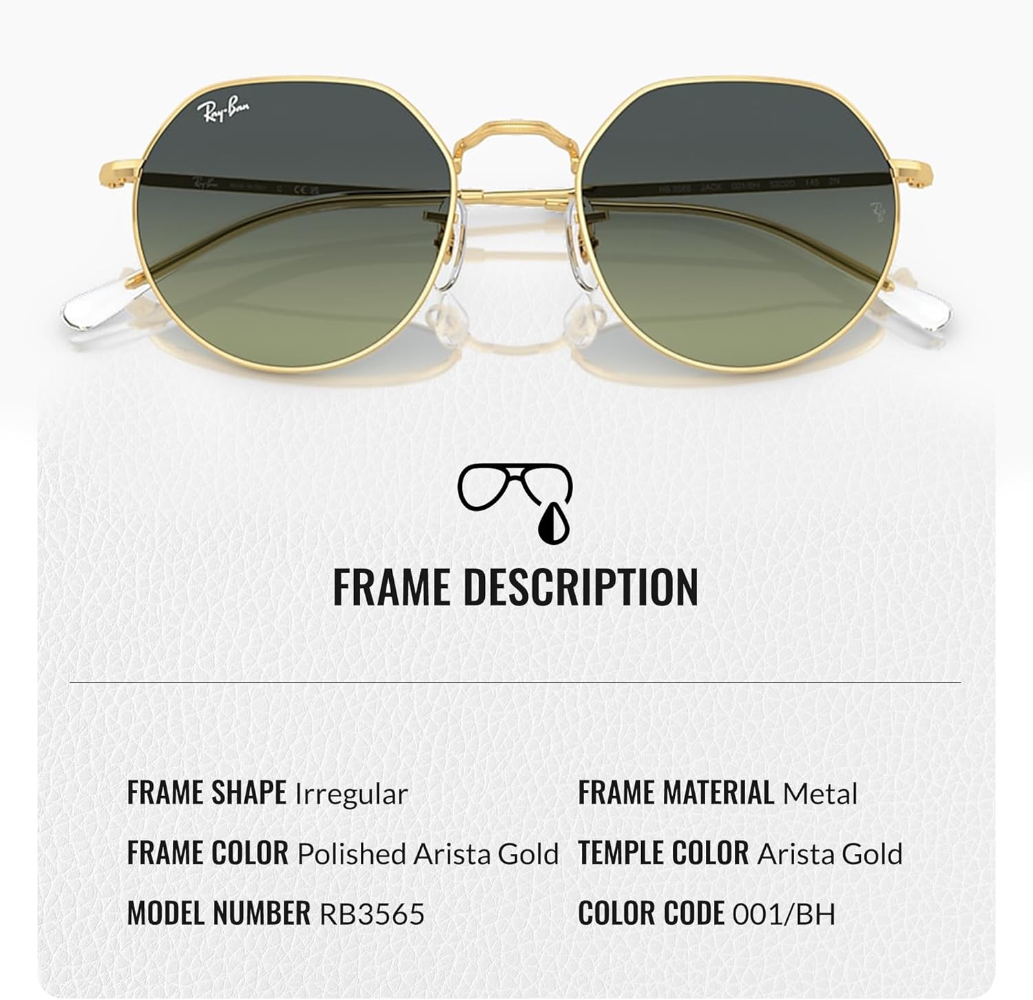 Ray-Ban RB3565 JACK Square-Round Shaped Sunglasses for Men & Women with Official RAYBAN Eyewear Kit - Image 3