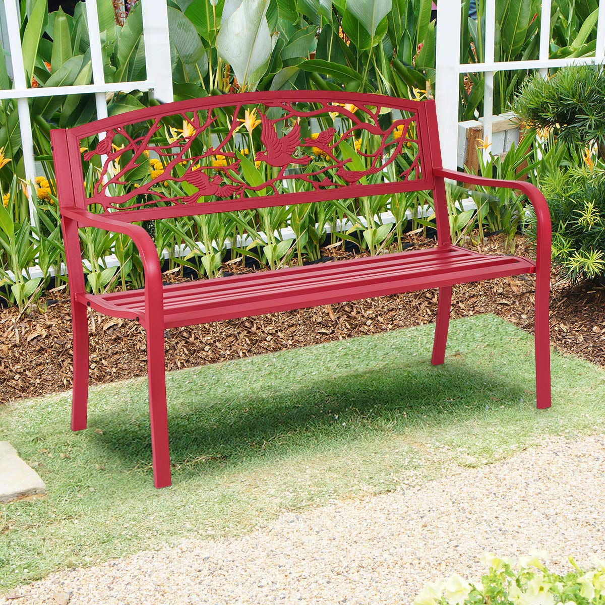 Gartenbank Metall wetterfeste Sitzbank für 2 Sitzer Parkbank mit Rückenlehne & Armlehne 128 x 54 x 89 cm Schwarz Gartenbank Metall wetterfeste Sitzbank für 2 Sitzer Parkbank mit Rückenlehne & Armlehne 128 x 54 x 89 cm Schwarz