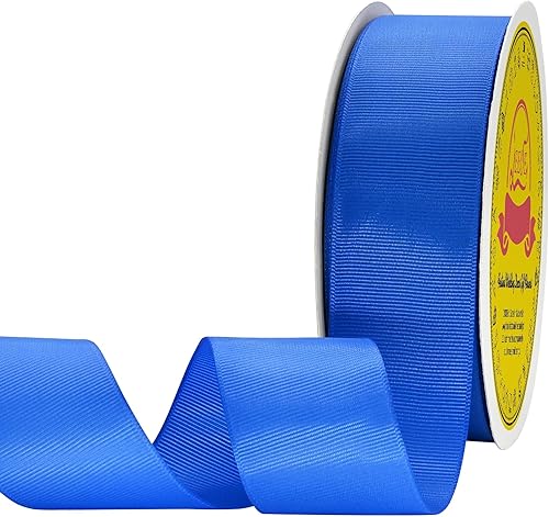 Miniatura 1 de LEEQE Cinta de grogrén azul real de 1 pulgada x 50 yardas, cinta azul real para envolver, corona, baby shower y otros proyectos