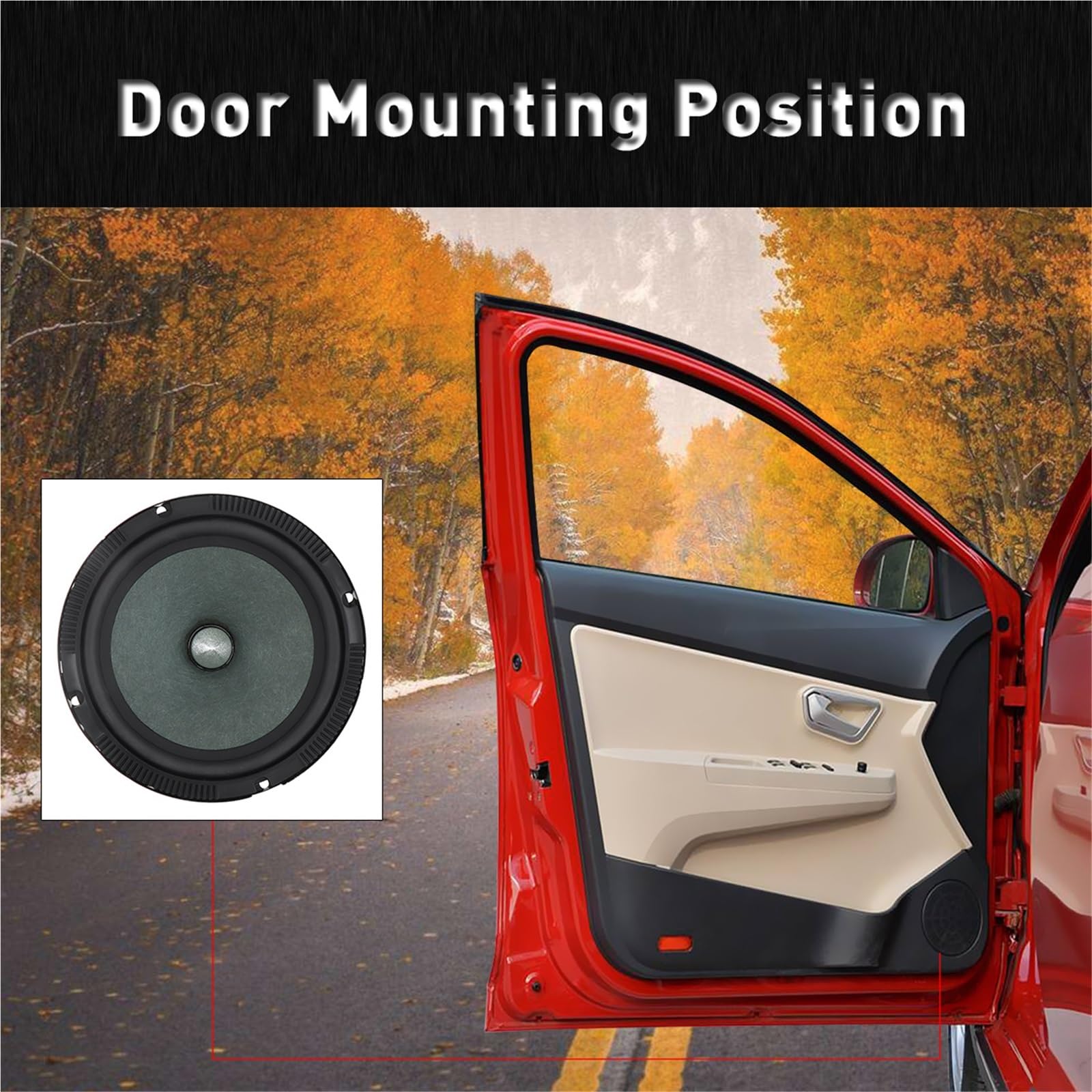 Głośniki samochodowe Pro Audio 1 sztuka 6,5-calowe głośniki samochodowe 350 W Subwoofer samochodowy w drzwiach Samochodowy system audio Muzyka Stereo Pełny zakres częstotliwości