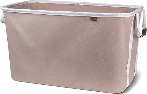 Miniatura 8 de CleverMade LUXE Mocha - Cesta plegable para la ropa sucia, paquete de 2 unidades, 60 litros, organizador de almacenamiento que ahorra espacio con