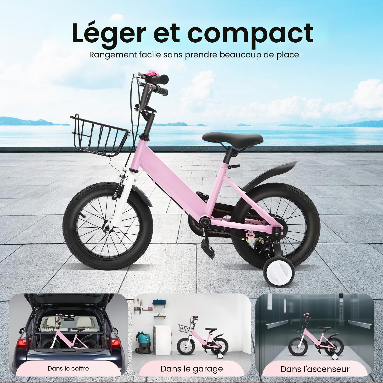 Draisienne 14 Pouces Vélo Enfant 14 Huffy - Pour 4 à 6 Ans - Avec Roues Stabilisatrices, Panier Draisienne 14 Pouces Vélo Enfant 14 Huffy - Pour 4 à 6 Ans - Avec Roues Stabilisatrices, Panier