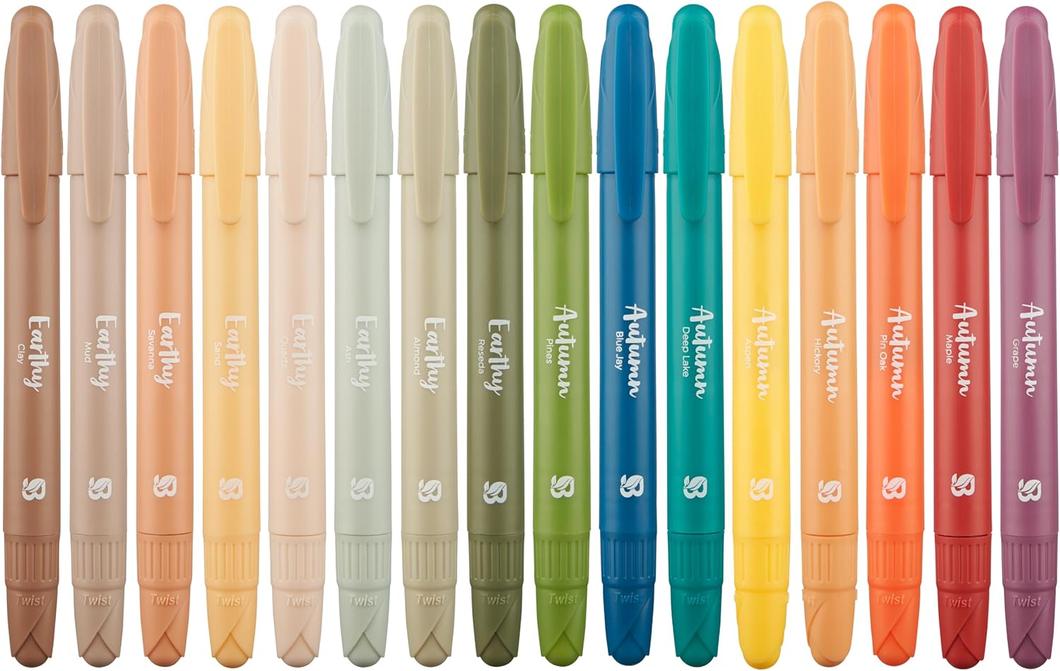 BLIEVE – Bible Highlighters No Bleed, Cute Journaling School Supplies, 16 Pack Assorted Colors, Study Gel Highlighters Set and Accessories (Autumn + Earthy)