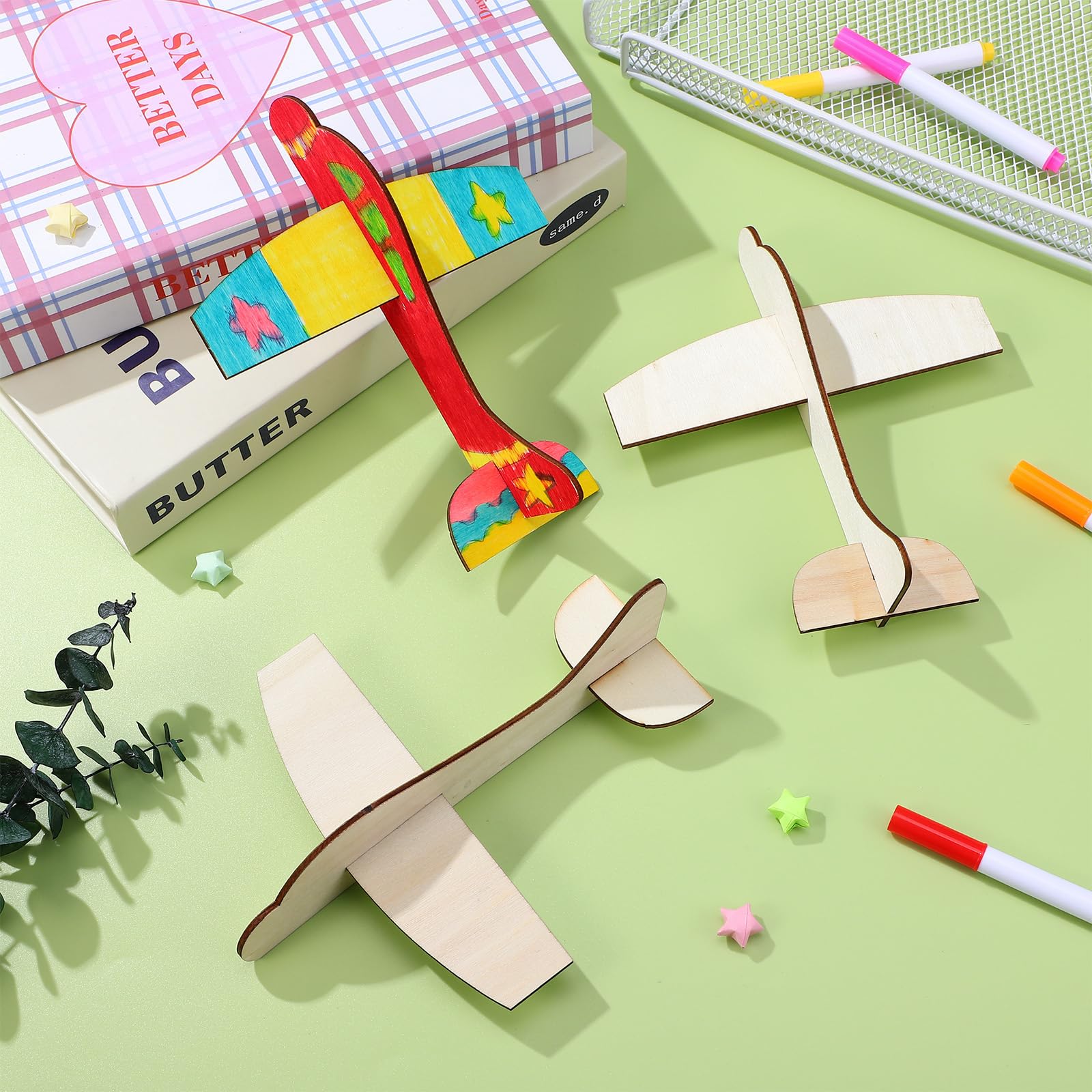 Toyvian Di Aeroplano in Legno Fai-Da-Te Per Bambini Kit Di Assemblaggio Creativo Giocattolo Di Pittura Non Verniciato 7.3X5.7X2.2 Pollici Regalo Compleanno Festa