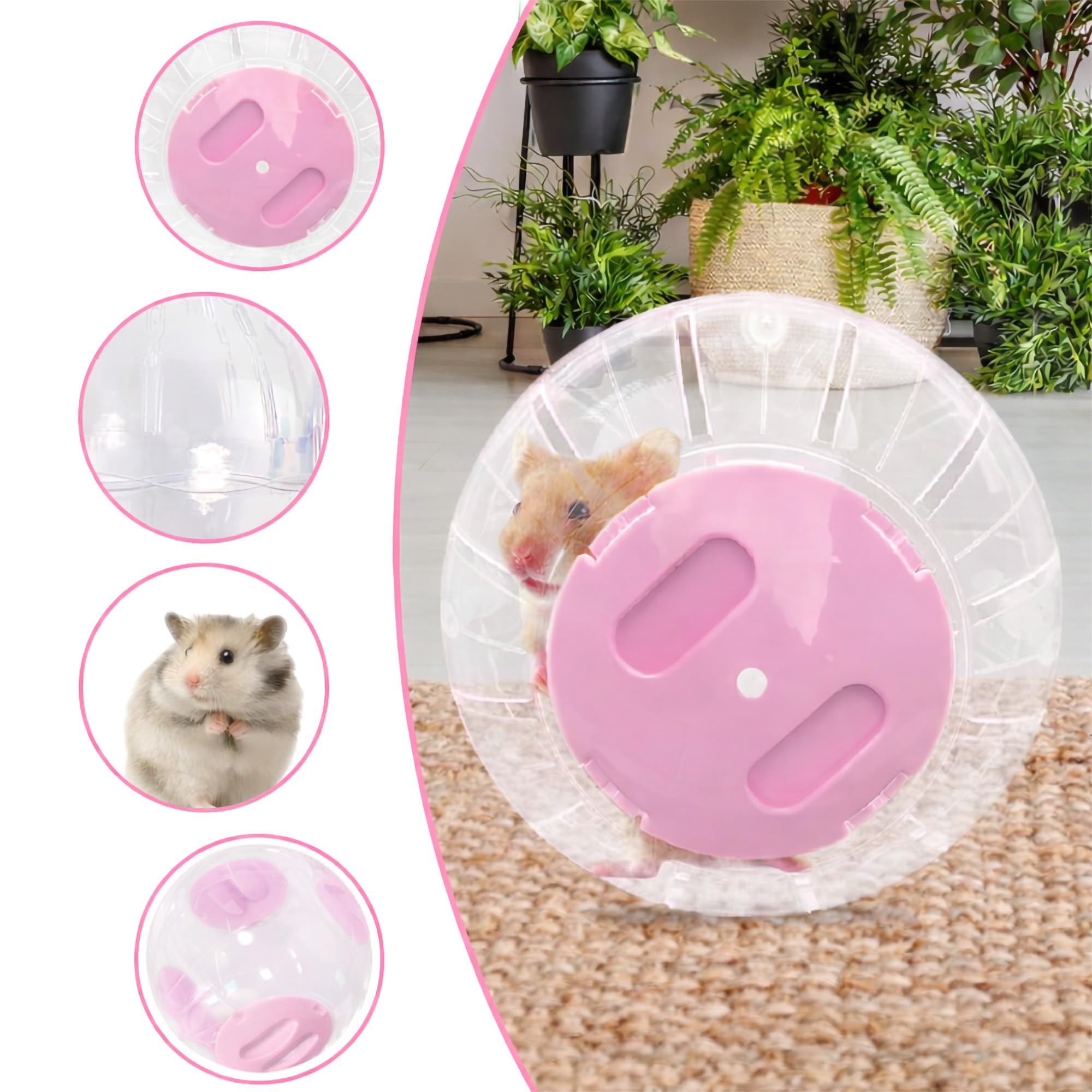 Sfera per Esercizio per Criceti, Palla Rotonda per Animali Domestici, per Roditori e Roditori, in Plastica, 14.5cm/5.71inch (Rosa)
