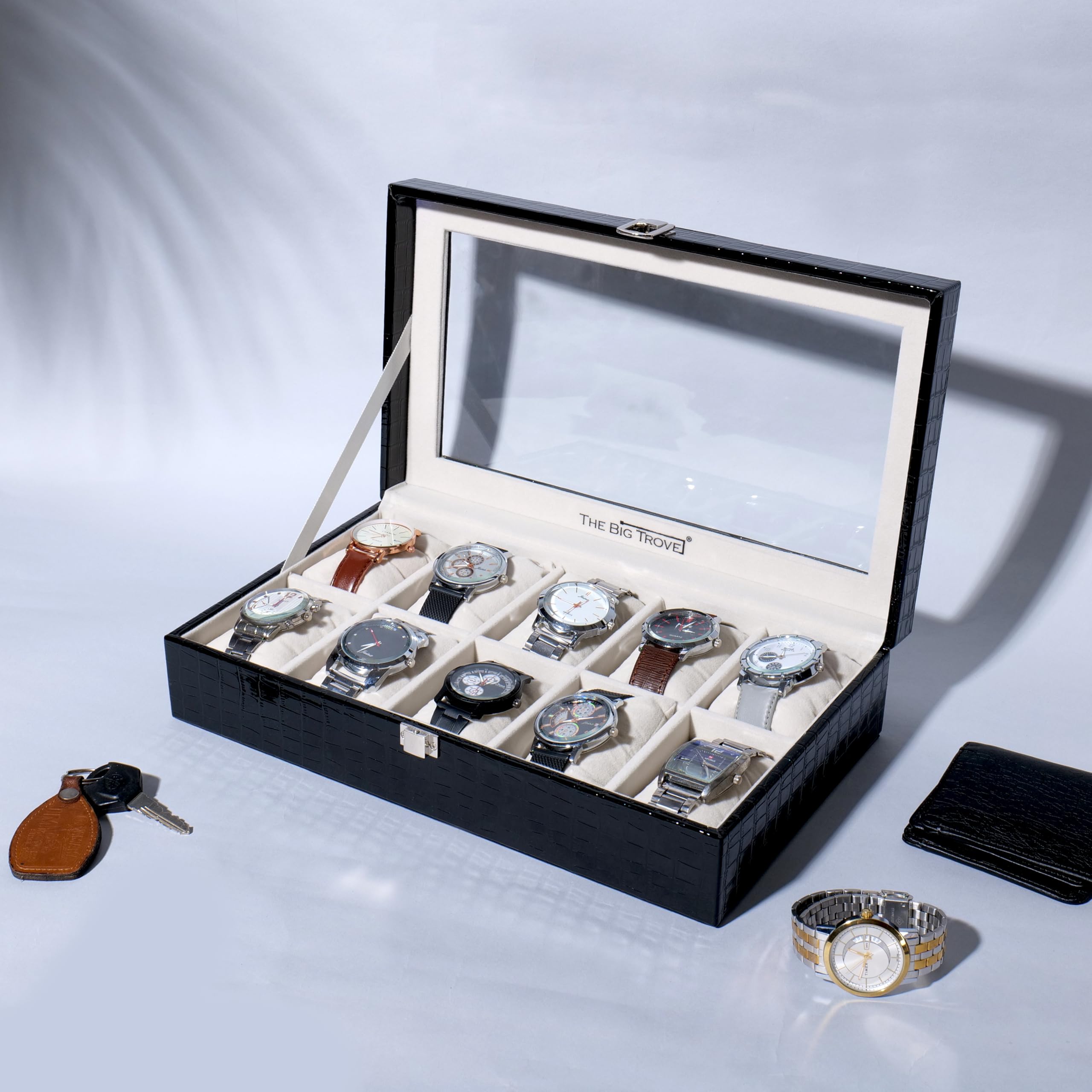 La Trove Vegan Leather Watch Box Organizer, Storage and Display Case for Watches and Bracelets, Stylish Organizer for Jewelry Storage at Home, Office, and Travel - 10 Slots (B0BC4GH75R) Amazon Price History, Amazon Price Tracker