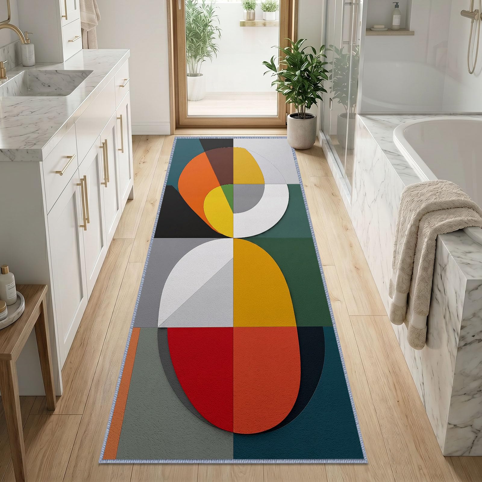 Mid Century Modernism antypoślizgowy chodnik 60 x 180 cm,