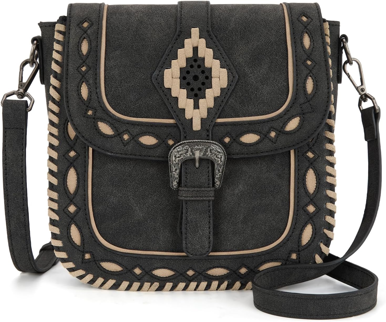 Montana West Whipstitch Flap Crossbody Bag for Women Designer Saddle Bag