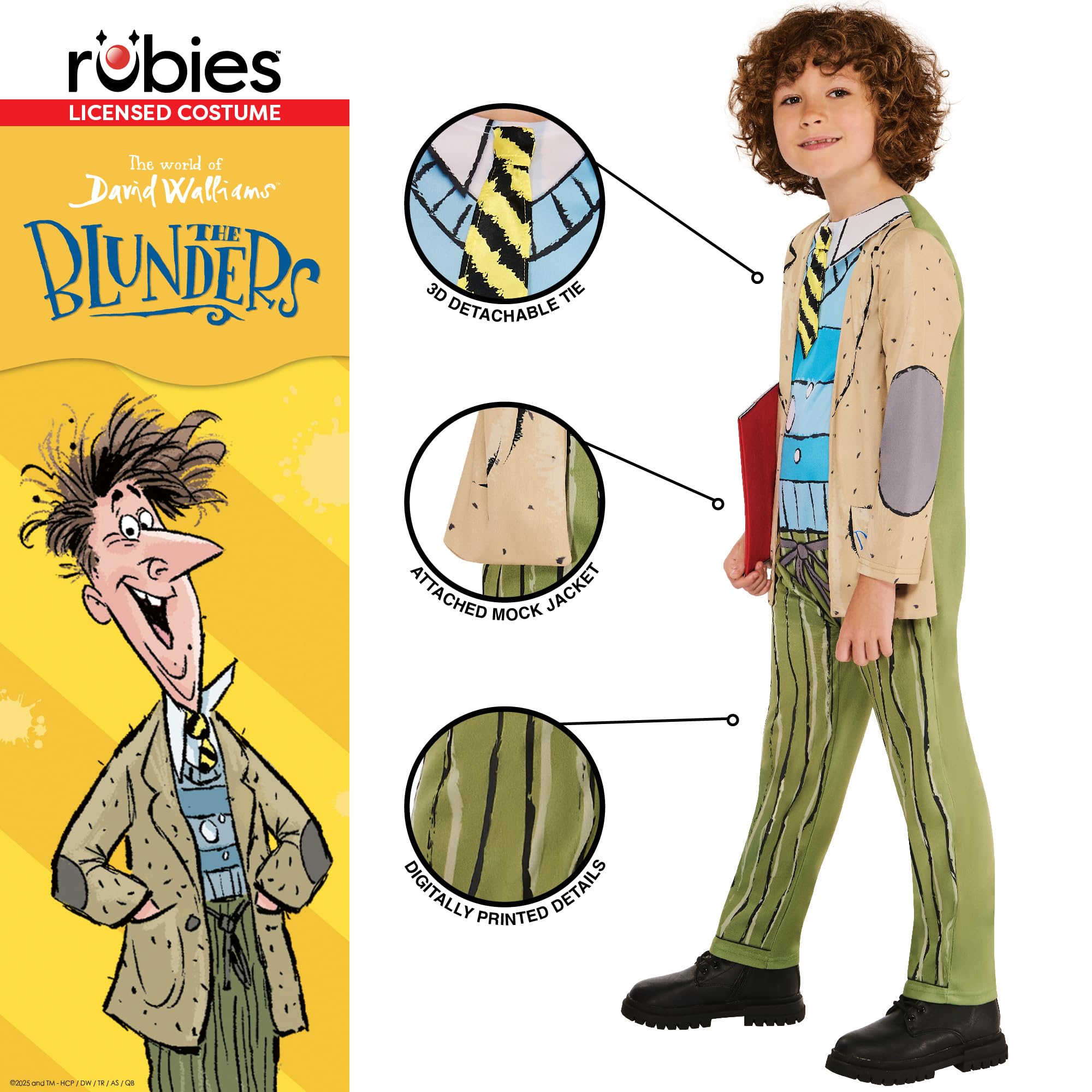 Rubies Official David Walliams Bertie Blunder Costume, Kids Fancy Dress, Size 11-13 Years Halloween, Multi - Image 4