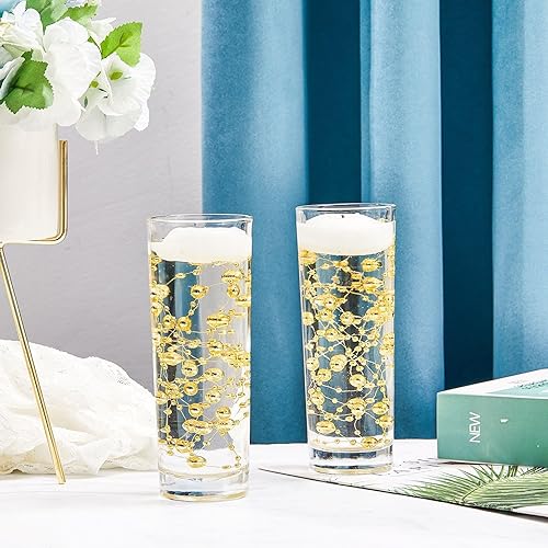 Miniatura 135 de Tondiamo 24 piezas de perlas artificiales para velas flotantes, perlas de imitación, guirnalda de decoración para jarrones, decoración de bodas