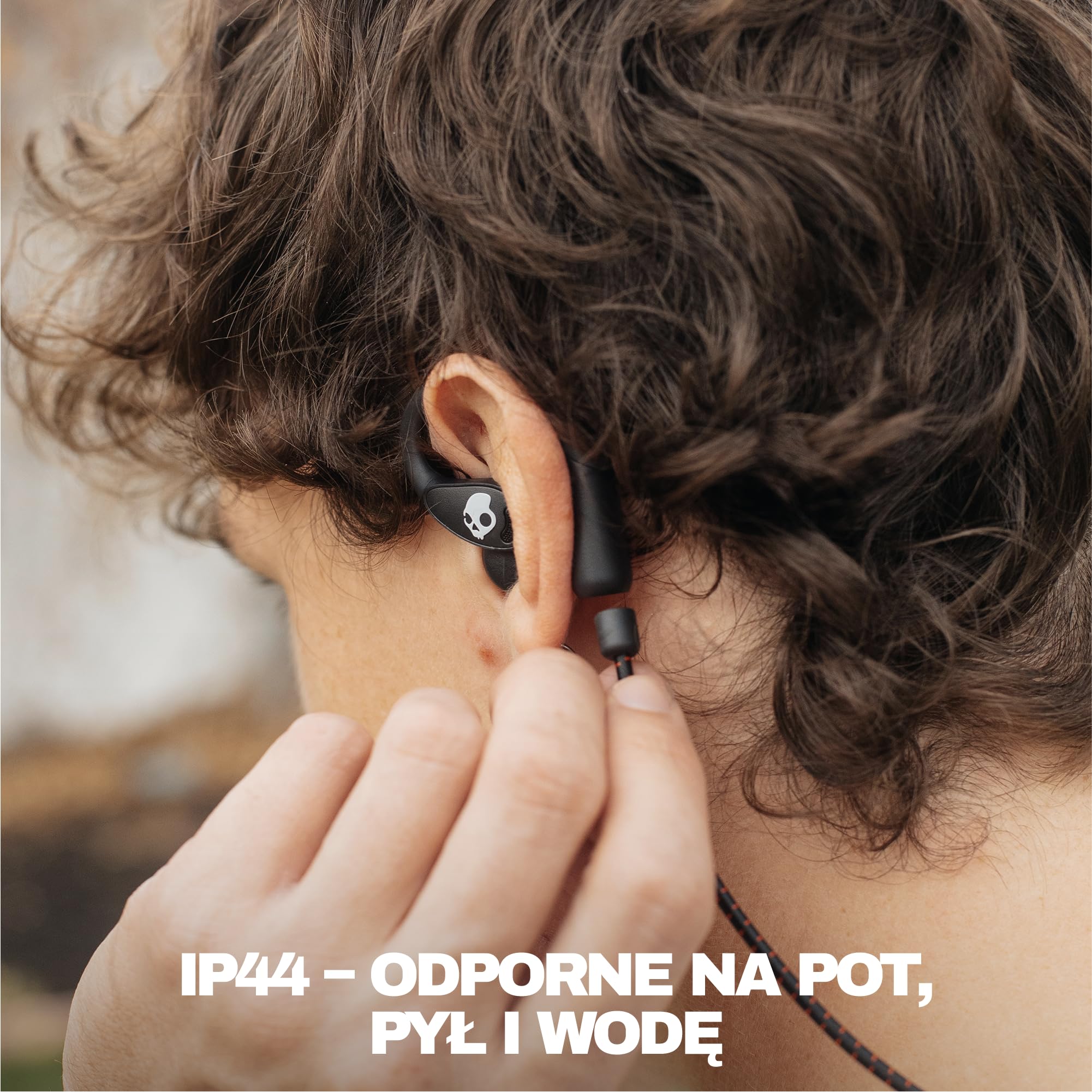 Skullcandy Push 540 Open Bezprzewodowe Słuchawki Bluetooth o Otwartej Konstrukcji, Odporne na Pot i Wodę, 42 Godz. Słuchania, Zdejmowana Opaska na Szyję, Dokładne Dopasowanie - Czarny
