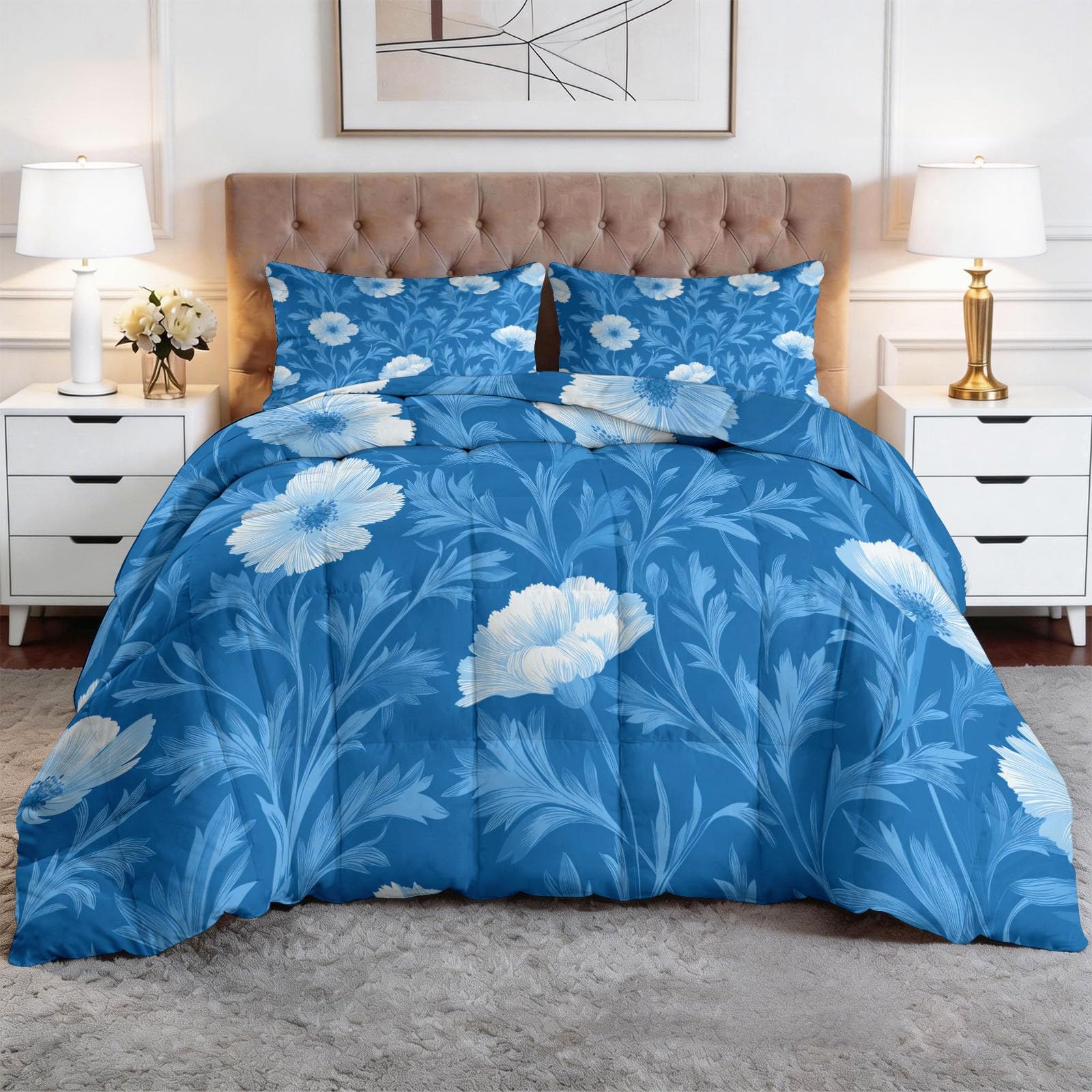 Edredón azul acero para pieles delicadas y noches de verano frescas