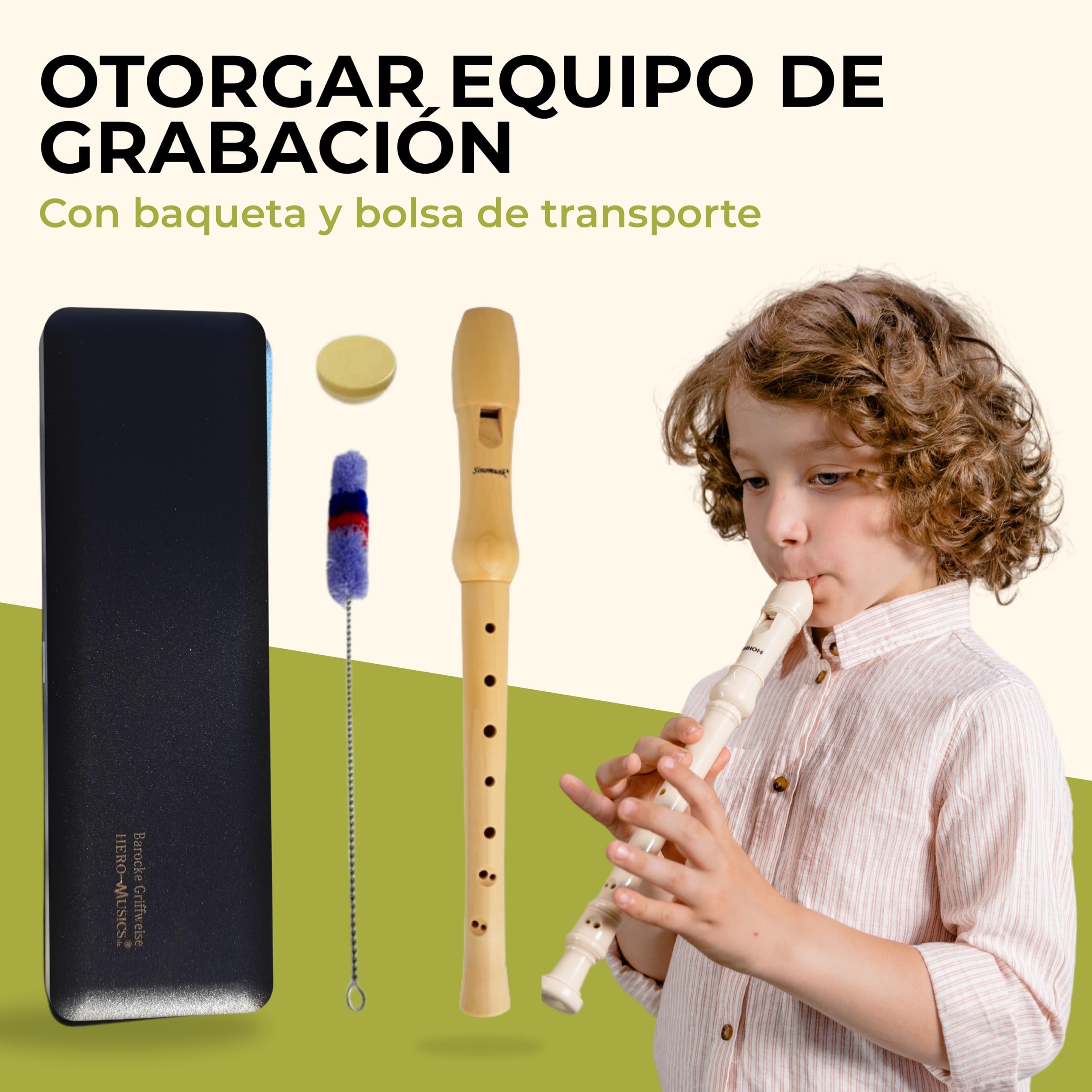Flauta C-Soprano FUNDACIONES BARROCA digitación de madera en un juego completo | TAMBIÉN disponible como digitación alemana (seleccionable)