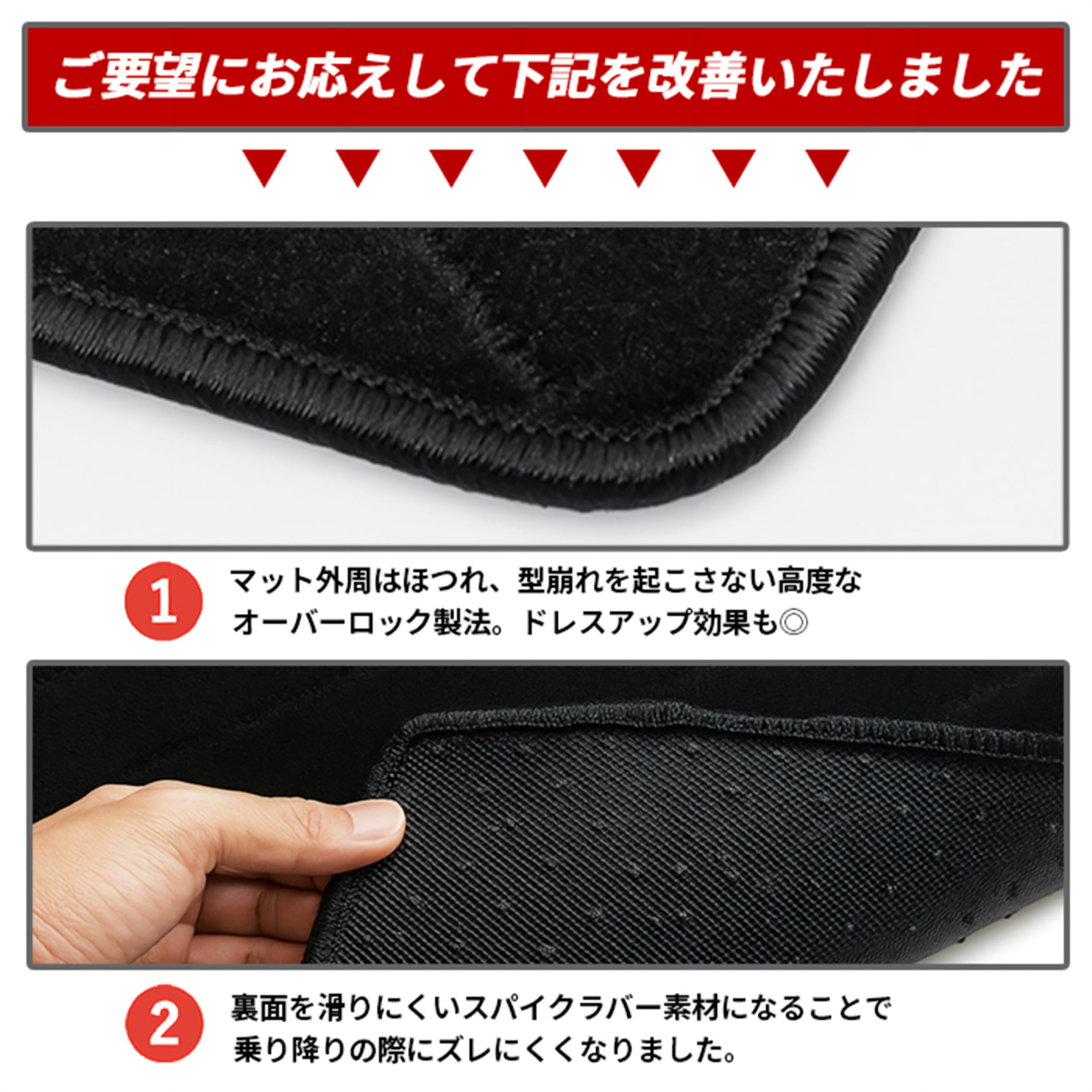 Amazon | ポルテ フロアマット セカンドマット Mサイズ 黒×灰