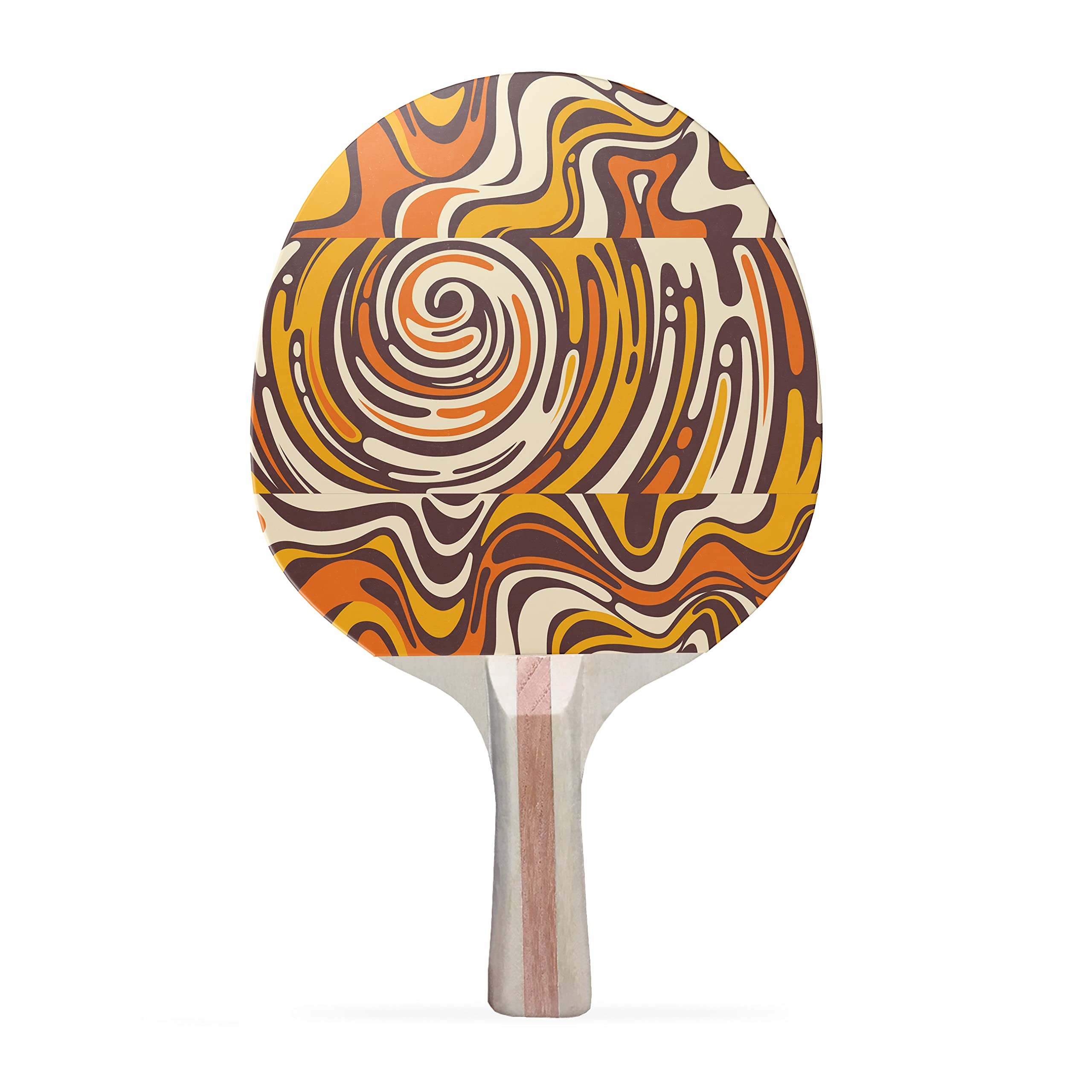 TigerTail Sports Swirl Pattern Colorful Design Ping Pong Paddle, Premium 5 Ply Table Tennis Racket (Black on Back)