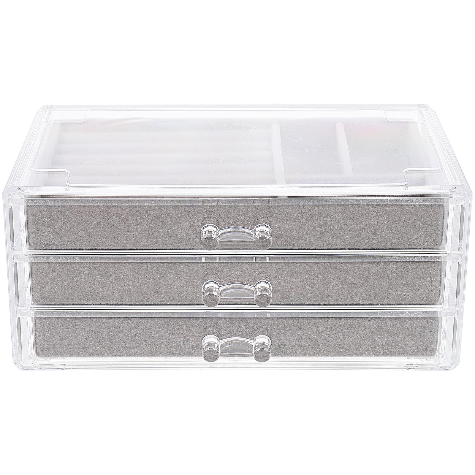 Organizer Multi-funzionale in Plastica 3 Cassetti per Gioielli e Accessori, Grande Capacità e Salvaspazio, per Camera e Scrivania
