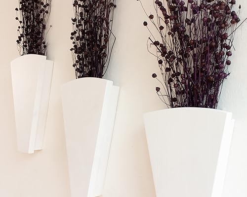 Miniatura 4 de Bolsillo de pared de madera  Soporte de flores sintéticas, florero de lujo decoración de tendencia, maceta colgante de pared para plantas