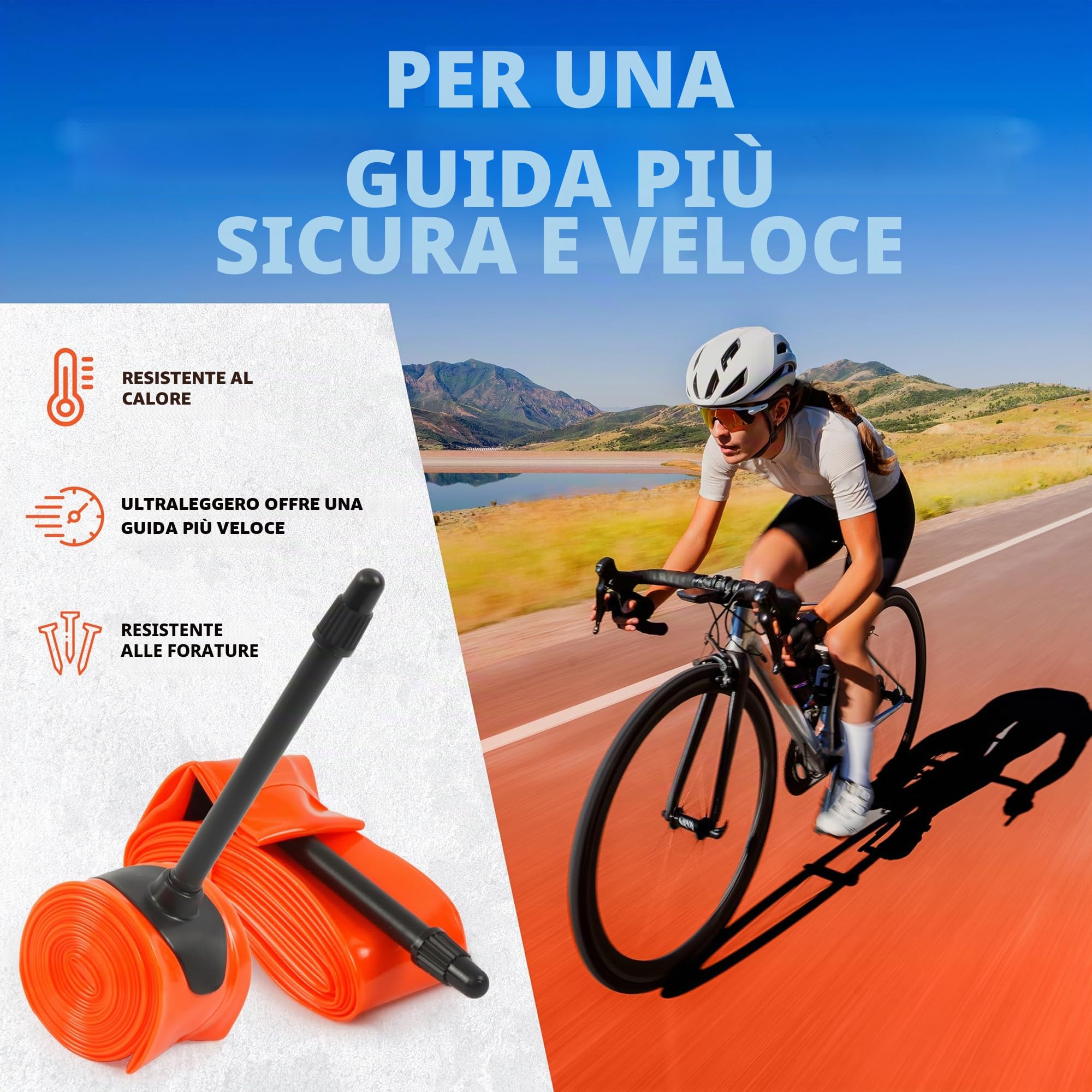 IMPALAPRO Camera d'aria TPU Bici da Corsa Ultraleggera 28g - Compatibile con Camera d'aria Bici da Corsa 700x18/23/25/28/30/32C Valvola Presta 45/65/85mm (TPU 2Pcs - Val 65mm)